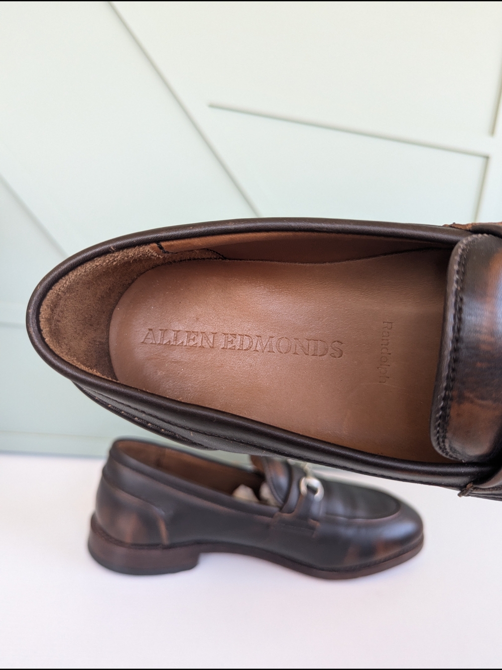 Allen Edmonds Brown Leather Bit Loafers with Silver Hardware - Picture 8 of 13